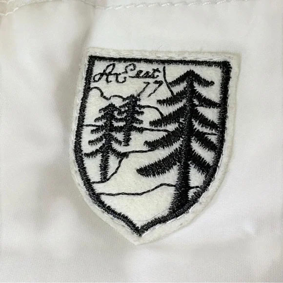 American Eagle Down Feather Puffer Jacket M White Faux Fur Hood Y2K Snow Bunny - Picture 5 of 15